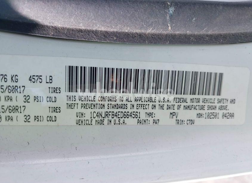 Photo 9 of 2014 Jeep Patriot LATITUDE (VIN 1C4NJRFB4ED664561)