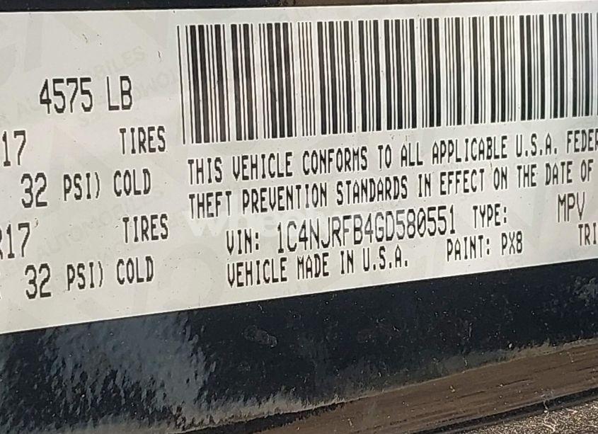 Photo 9 of 2016 Jeep Patriot HIGH ALTITUDE EDITION (VIN 1C4NJRFB4GD580551)