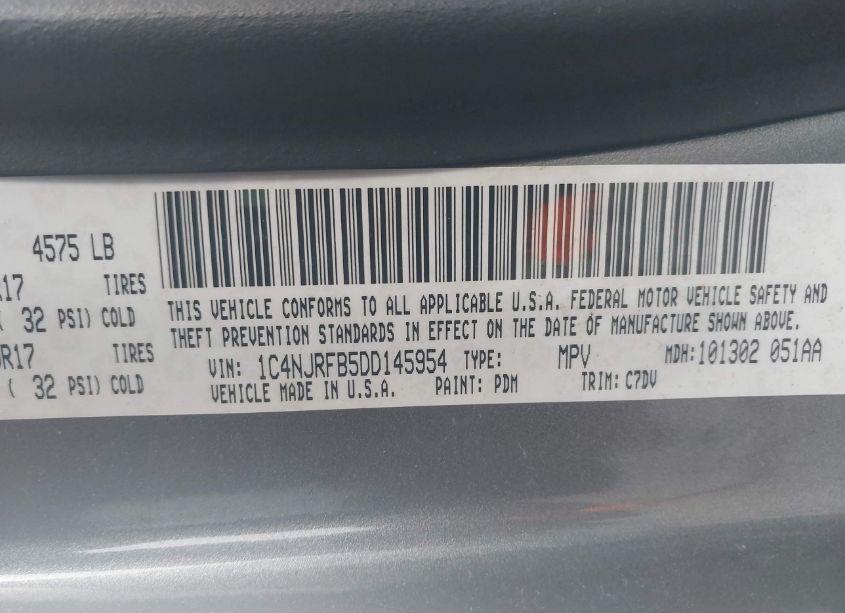 Photo 9 of 2013 Jeep Patriot LATITUDE (VIN 1C4NJRFB5DD145954)