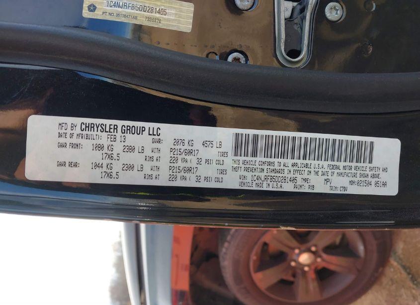 Photo 9 of 2013 Jeep Patriot LATITUDE (VIN 1C4NJRFB5DD281405)