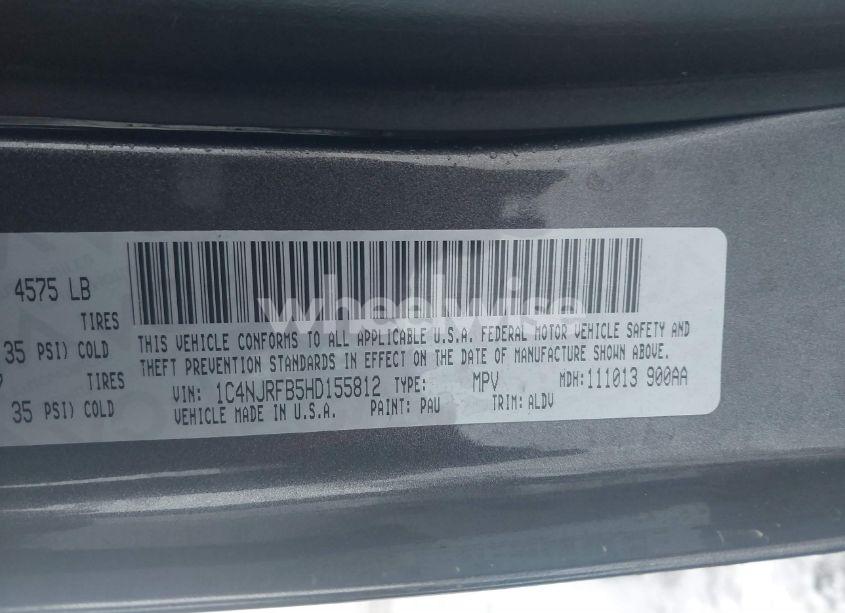 Photo 9 of 2017 Jeep Patriot HIGH ALTITUDE 4X4 (VIN 1C4NJRFB5HD155812)