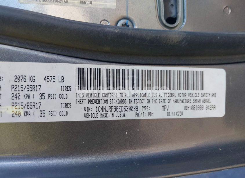 Photo 9 of 2014 Jeep Patriot LATITUDE (VIN 1C4NJRFB6ED630038)