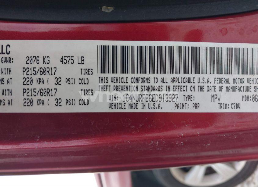 Photo 9 of 2014 Jeep Patriot LATITUDE (VIN 1C4NJRFB6ED913927)