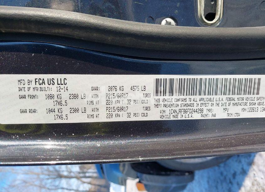 Photo 9 of 2015 Jeep Patriot LATITUDE (VIN 1C4NJRFB6FD244298)