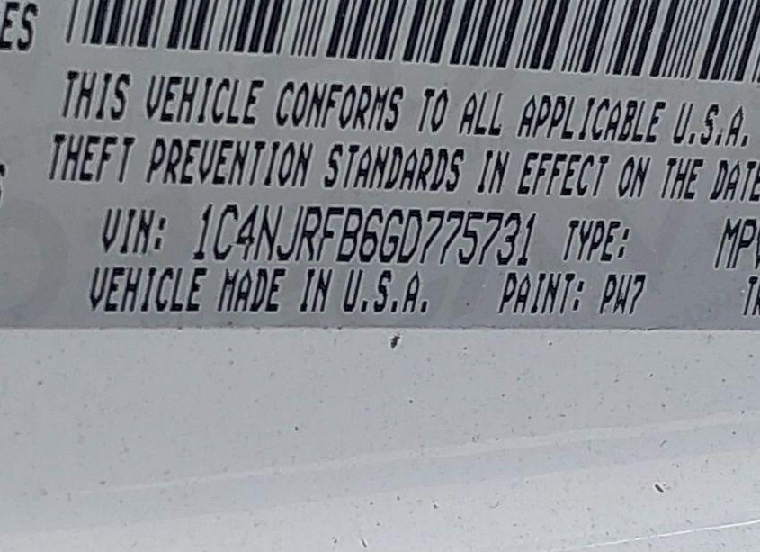 Photo 9 of 2016 Jeep Patriot LATITUDE (VIN 1C4NJRFB6GD775731)