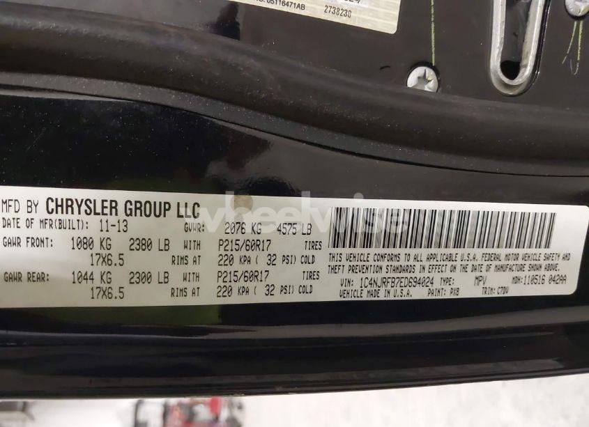 Photo 9 of 2014 Jeep Patriot LATITUDE (VIN 1C4NJRFB7ED694024)