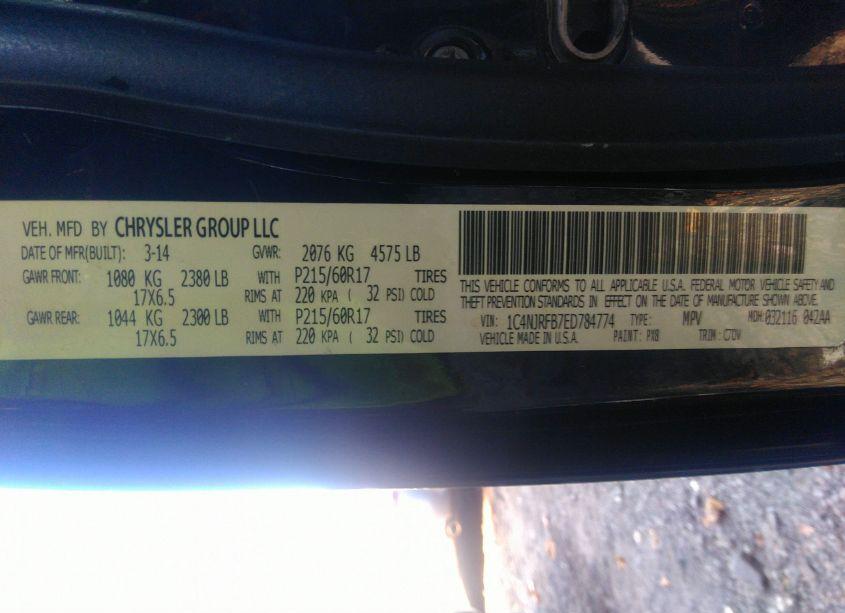 Photo 9 of 2014 Jeep Patriot LATITUDE (VIN 1C4NJRFB7ED784774)