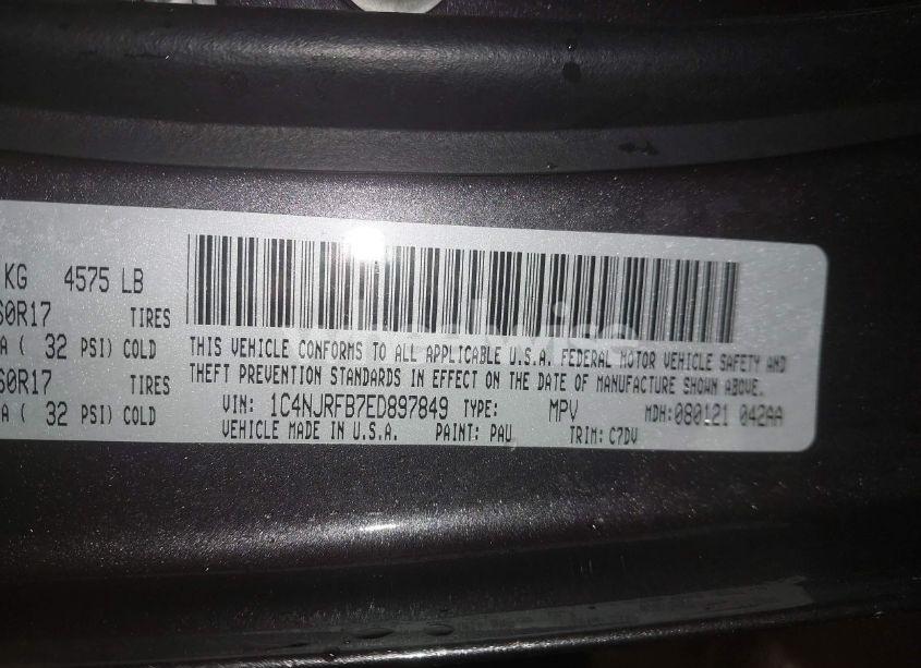 Photo 9 of 2014 Jeep Patriot LATITUDE (VIN 1C4NJRFB7ED897849)