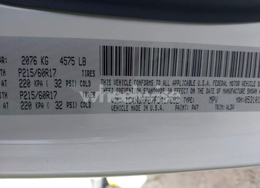 Photo 9 of 2015 Jeep Patriot HIGH ALTITUDE EDITION (VIN 1C4NJRFB7FD417682)