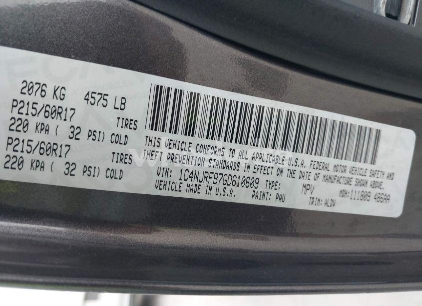 Photo 9 of 2016 Jeep Patriot HIGH ALTITUDE EDITION (VIN 1C4NJRFB7GD610609)