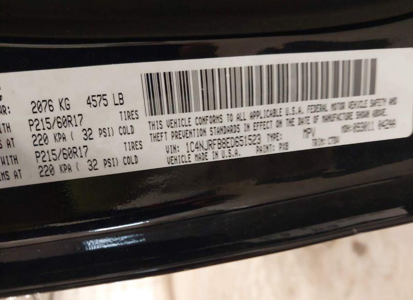 Photo 9 of 2014 Jeep Patriot LATITUDE (VIN 1C4NJRFB8ED651523)