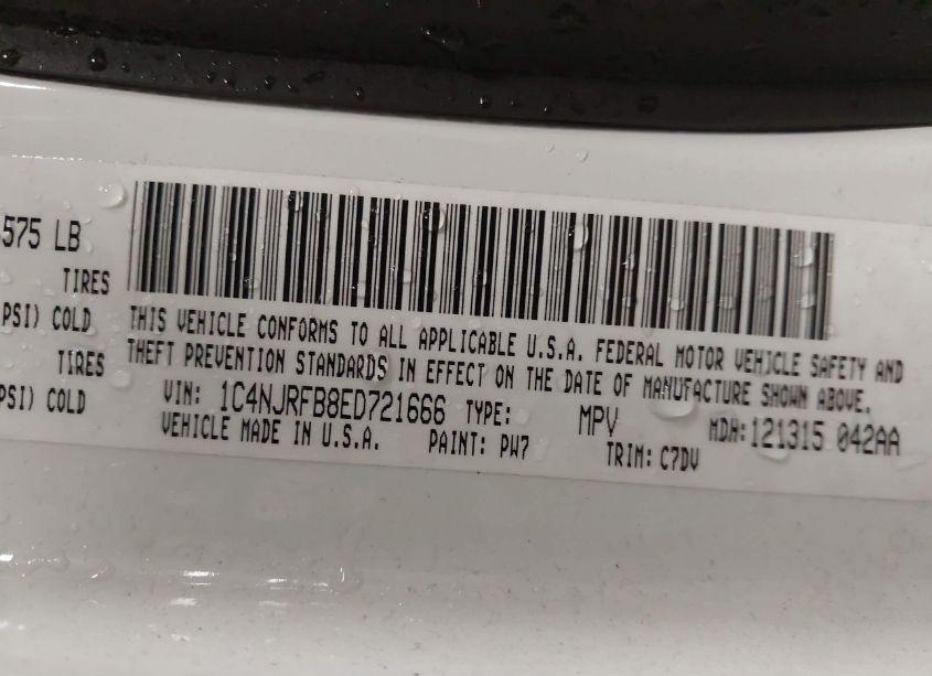 Photo 9 of 2014 Jeep Patriot LATITUDE (VIN 1C4NJRFB8ED721666)