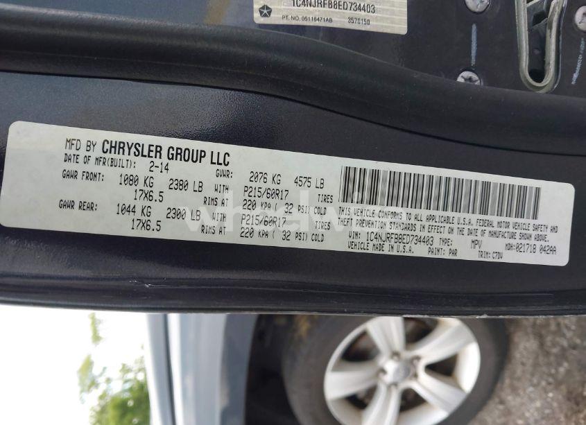 Photo 9 of 2014 Jeep Patriot LATITUDE (VIN 1C4NJRFB8ED734403)