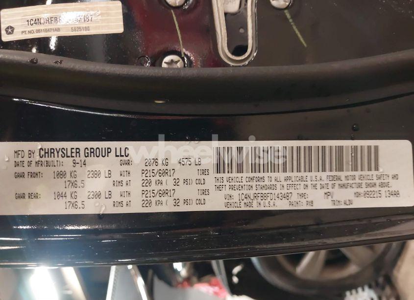 Photo 9 of 2015 Jeep Patriot HIGH ALTITUDE EDITION (VIN 1C4NJRFB8FD143487)