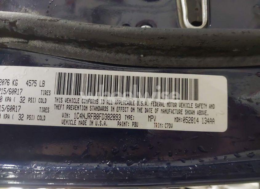 Photo 9 of 2015 Jeep Patriot LATITUDE (VIN 1C4NJRFB8FD382893)