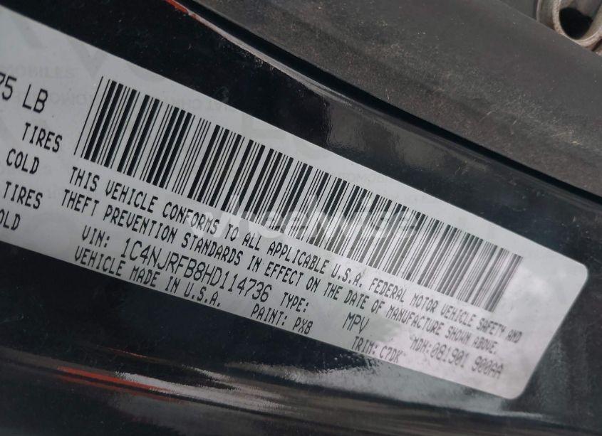 Photo 9 of 2017 Jeep Patriot LATITUDE 4X4 (VIN 1C4NJRFB8HD114736)