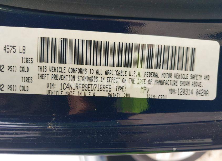 Photo 9 of 2014 Jeep Patriot LATITUDE (VIN 1C4NJRFB9ED716959)