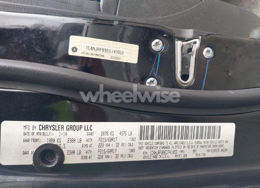 Photo 9 of 2014 Jeep Patriot LATITUDE (VIN 1C4NJRFB9ED741053)