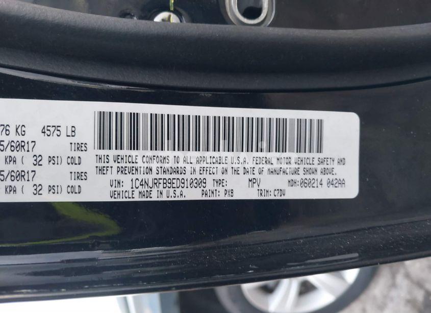 Photo 9 of 2014 Jeep Patriot LATITUDE (VIN 1C4NJRFB9ED910309)