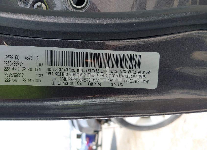 Photo 9 of 2015 Jeep Patriot LATITUDE (VIN 1C4NJRFB9FD270572)