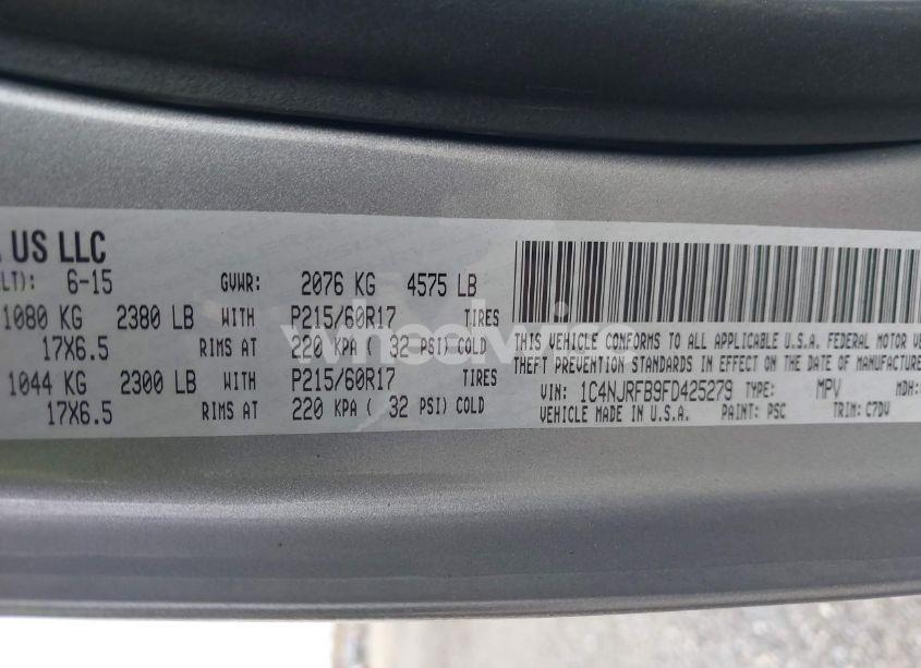 Photo 9 of 2015 Jeep Patriot LATITUDE (VIN 1C4NJRFB9FD425279)