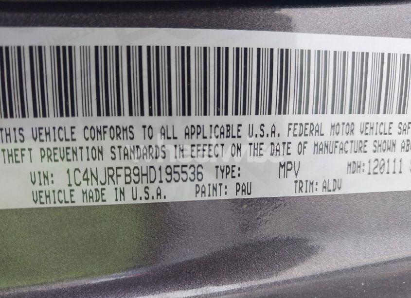 Photo 9 of 2017 Jeep Patriot HIGH ALTITUDE 4X4 (VIN 1C4NJRFB9HD195536)