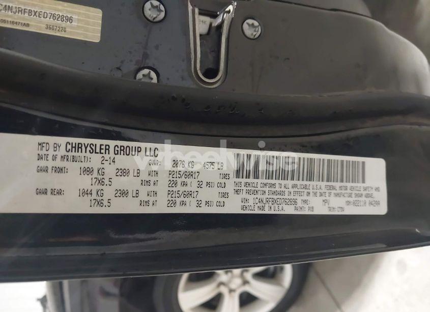 Photo 9 of 2014 Jeep Patriot LATITUDE (VIN 1C4NJRFBXED762896)