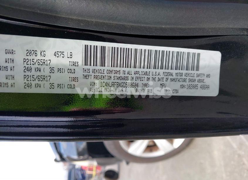 Photo 9 of 2016 Jeep Patriot LATITUDE (VIN 1C4NJRFBXGD580604)