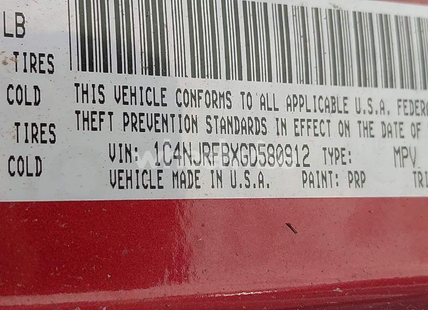 Photo 9 of 2016 Jeep Patriot HIGH ALTITUDE EDITION (VIN 1C4NJRFBXGD580912)