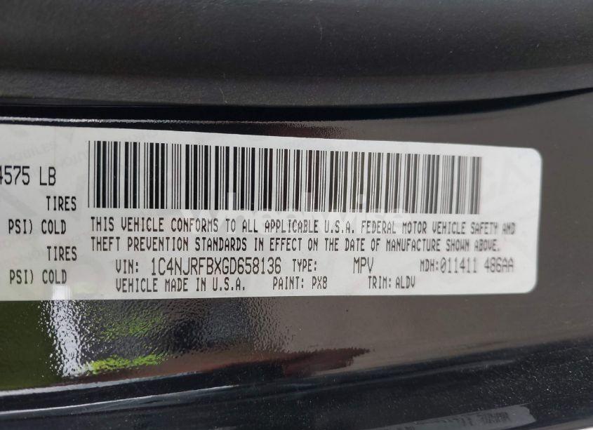 Photo 9 of 2016 Jeep Patriot HIGH ALTITUDE EDITION (VIN 1C4NJRFBXGD658136)