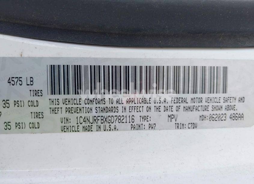 Photo 9 of 2016 Jeep Patriot LATITUDE (VIN 1C4NJRFBXGD782116)