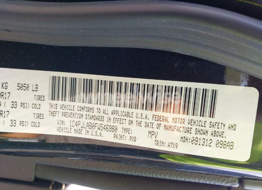 Photo 9 of 2015 Jeep Cherokee SPORT (VIN 1C4PJLAB0FW546980)