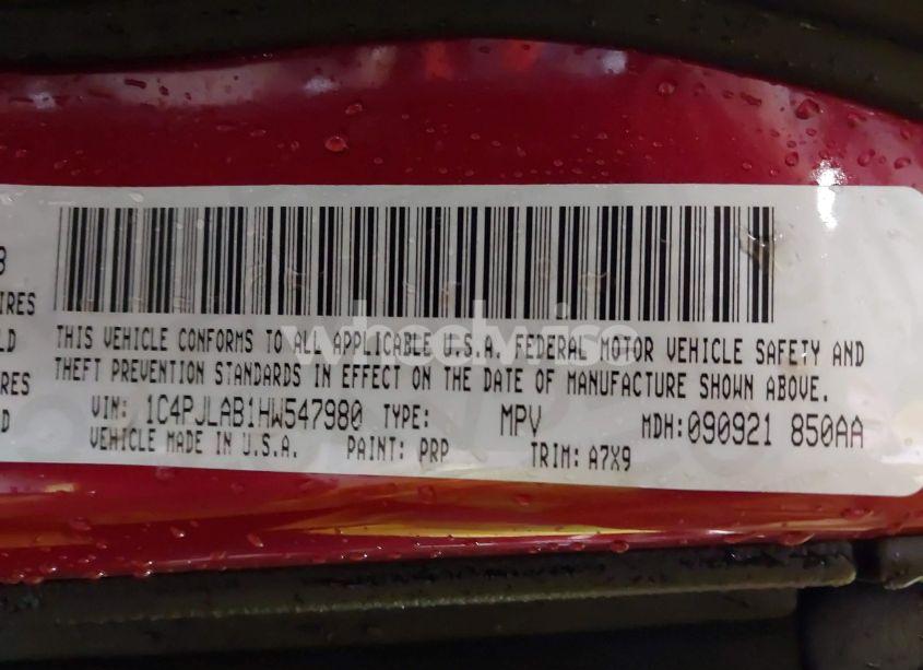 Photo 9 of 2017 Jeep Cherokee SPORT FWD (VIN 1C4PJLAB1HW547980)