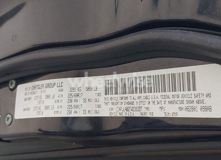 Photo 9 of 2015 Jeep Cherokee SPORT (VIN 1C4PJLAB2FW539397)