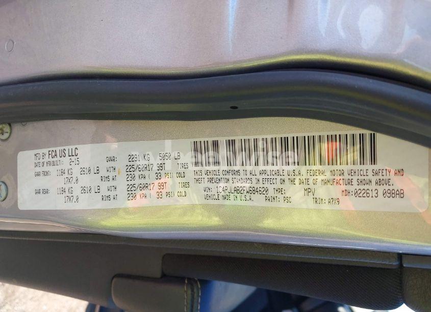 Photo 9 of 2015 Jeep Cherokee SPORT (VIN 1C4PJLAB2FW684620)