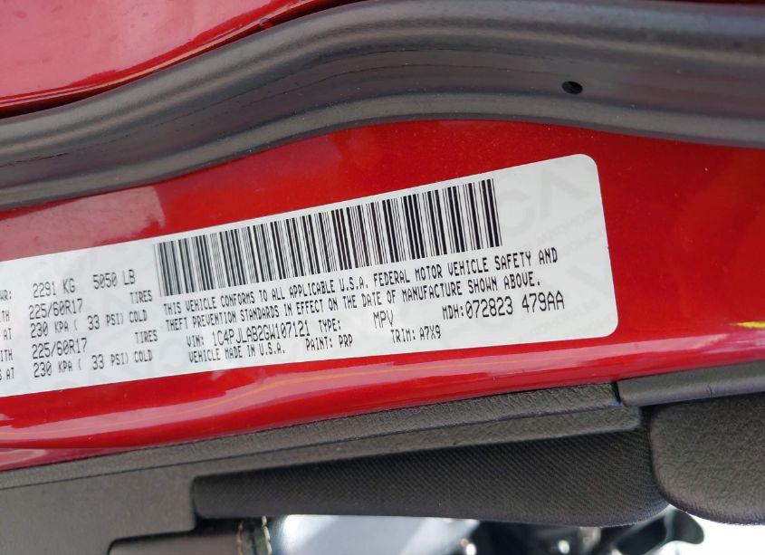 Photo 9 of 2016 Jeep Cherokee SPORT (VIN 1C4PJLAB2GW107121)