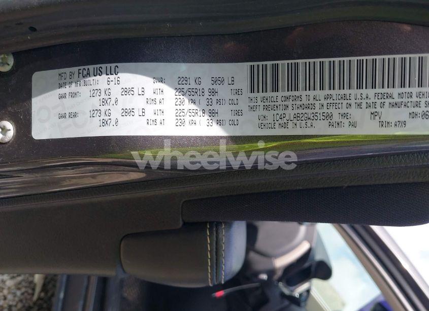 Photo 9 of 2016 Jeep Cherokee ALTITUDE (VIN 1C4PJLAB2GW351500)