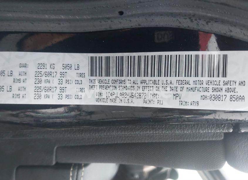 Photo 9 of 2017 Jeep Cherokee SPORT FWD (VIN 1C4PJLAB2HW642872)