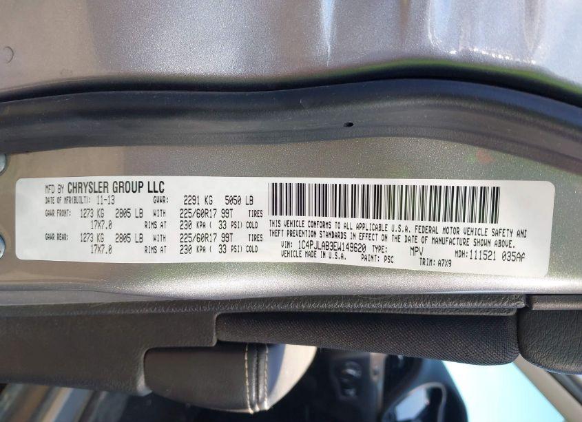 Photo 9 of 2014 Jeep Cherokee SPORT (VIN 1C4PJLAB3EW149620)