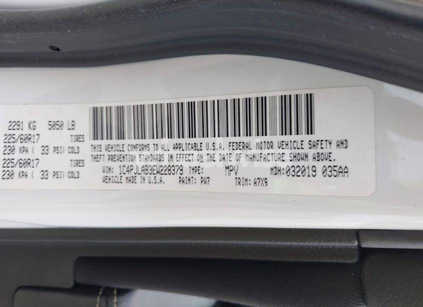 Photo 9 of 2014 Jeep Cherokee SPORT (VIN 1C4PJLAB3EW228379)