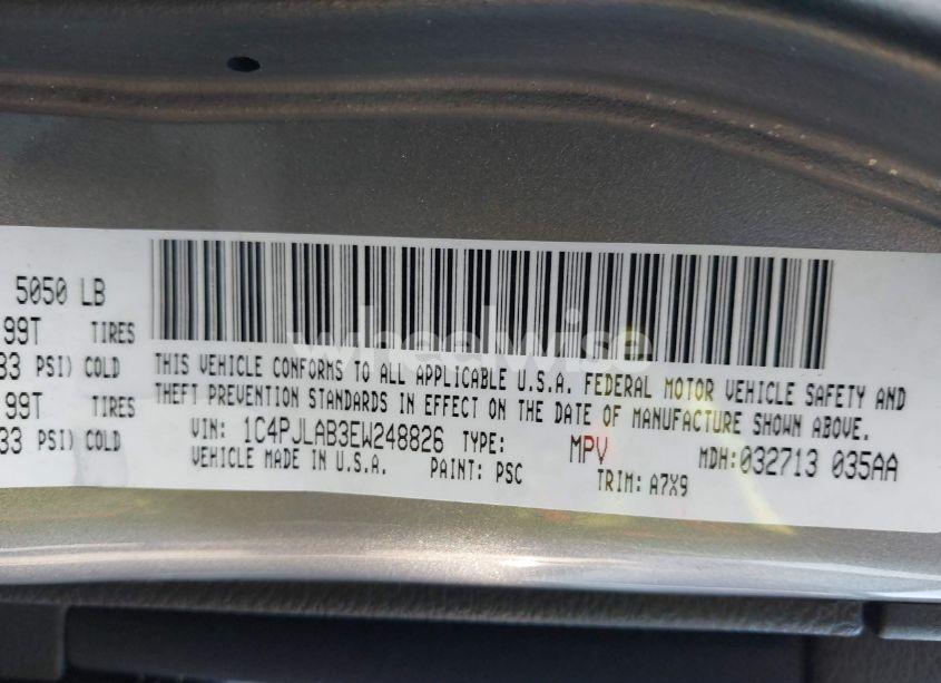 Photo 9 of 2014 Jeep Cherokee SPORT (VIN 1C4PJLAB3EW248826)