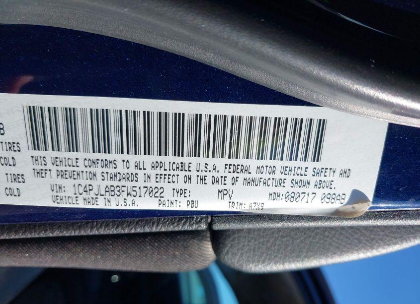 Photo 9 of 2015 Jeep Cherokee SPORT (VIN 1C4PJLAB3FW517022)