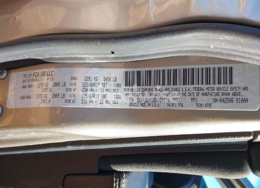 Photo 9 of 2016 Jeep Cherokee SPORT (VIN 1C4PJLAB3GW320174)