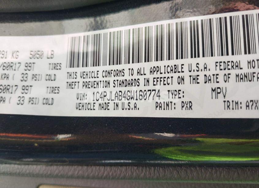 Photo 9 of 2016 Jeep Cherokee SPORT (VIN 1C4PJLAB4GW160774)