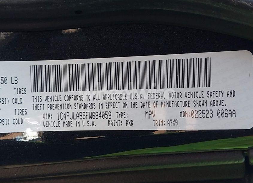 Photo 9 of 2015 Jeep Cherokee SPORT (VIN 1C4PJLAB5FW684059)