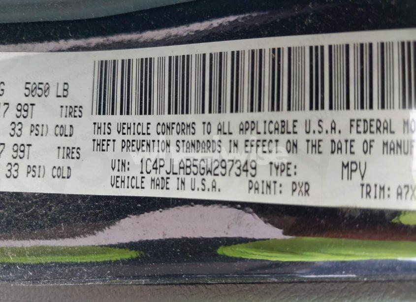 Photo 9 of 2016 Jeep Cherokee SPORT (VIN 1C4PJLAB5GW297349)