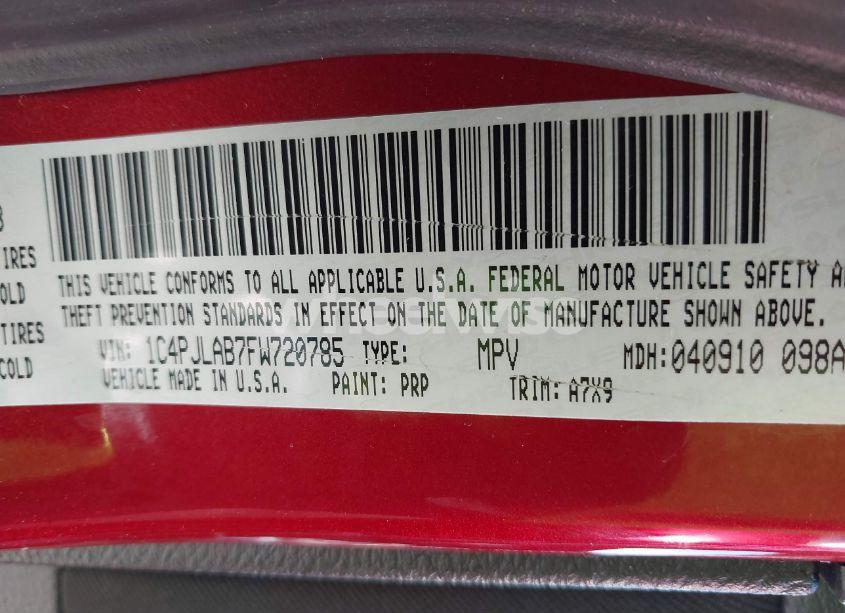 Photo 9 of 2015 Jeep Cherokee SPORT (VIN 1C4PJLAB7FW720785)