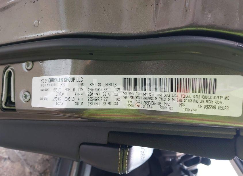 Photo 9 of 2015 Jeep Cherokee SPORT (VIN 1C4PJLAB8FW560108)