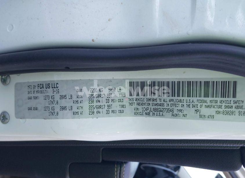 Photo 9 of 2016 Jeep Cherokee SPORT (VIN 1C4PJLAB8GW273546)