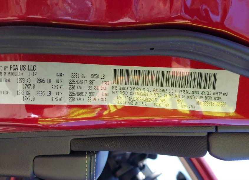 Photo 9 of 2017 Jeep Cherokee SPORT FWD (VIN 1C4PJLAB8HW662415)